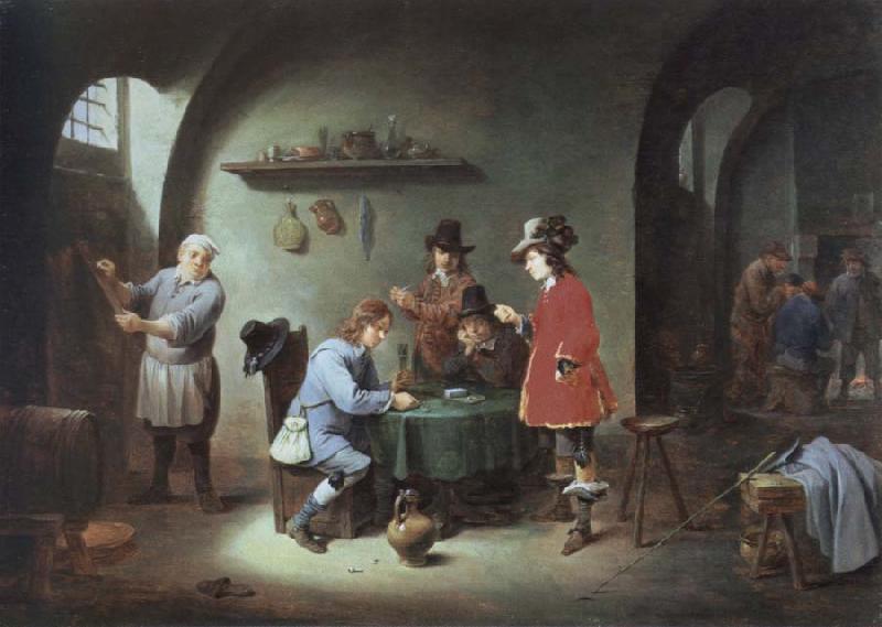 David Teniers gambling scene at an lnn France oil painting art